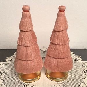 NWT Opalhouse tassel trees 2 large mauve decorative trees, 12 inches tall